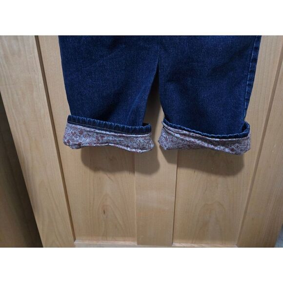 Eddie Bauer Womens Relaxed Fit Blue Jeans With Floral Lining Sz 14 cottage core - Picture 5 of 10